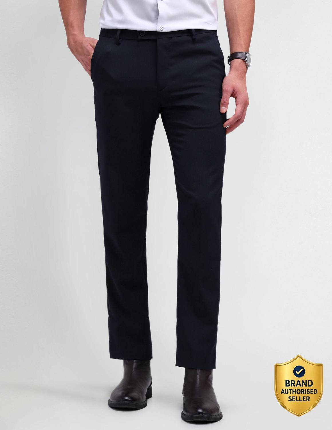 ARROW Slim Fit Men Blue Trousers - Image 1