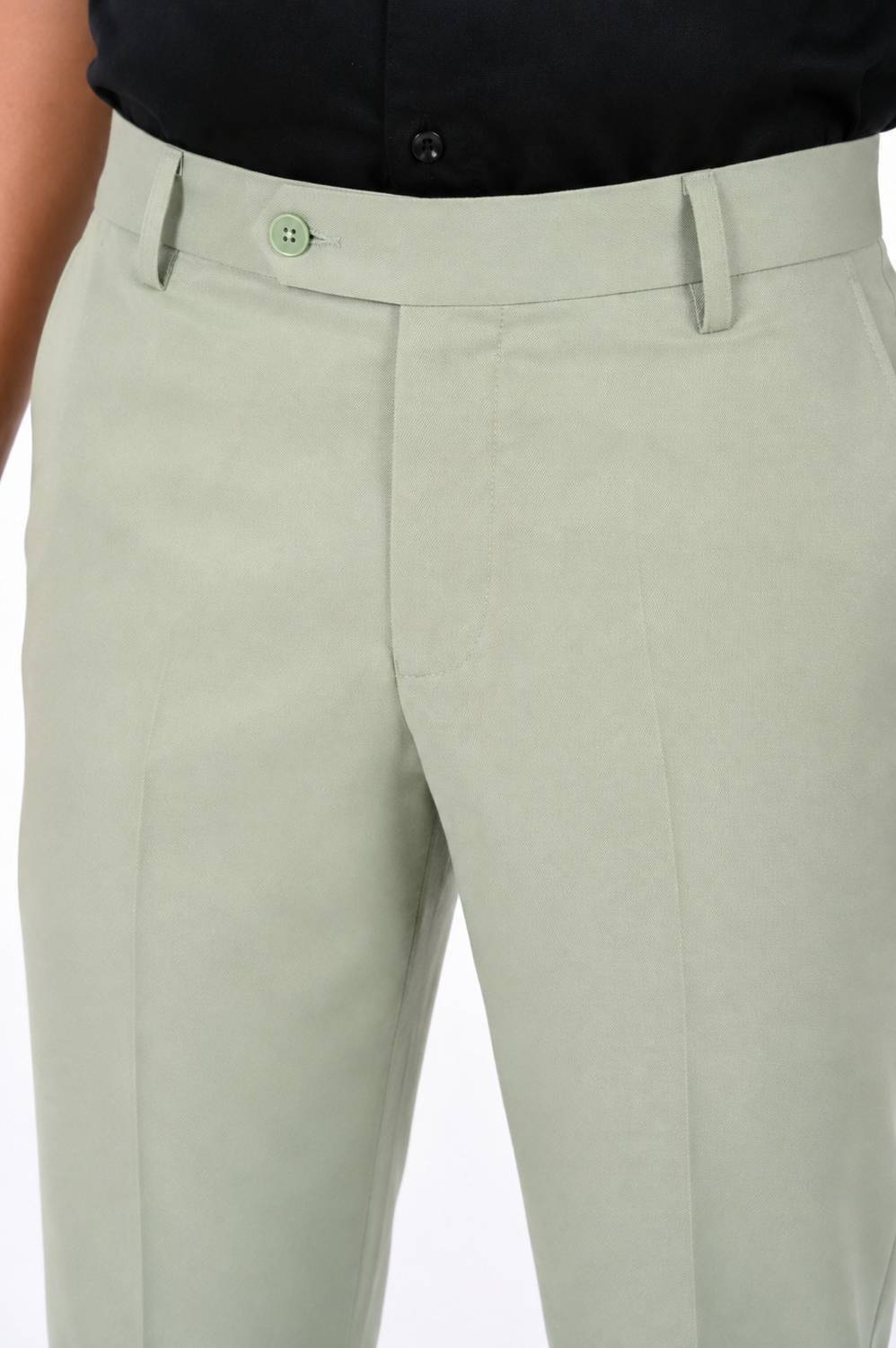 The DS Slim Fit Men Light Green Trousers - Image 3