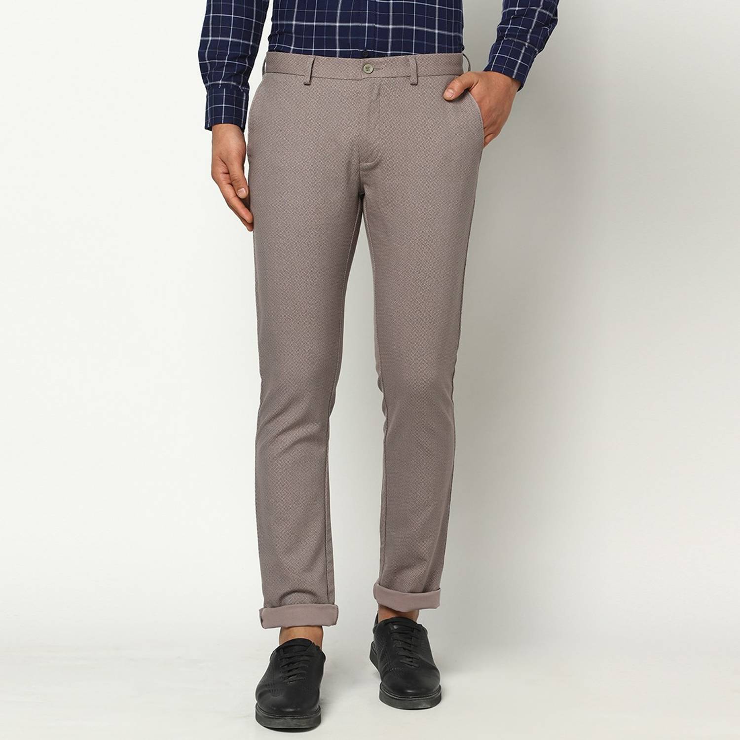 Blackberrys Slim Fit Men Grey Trousers