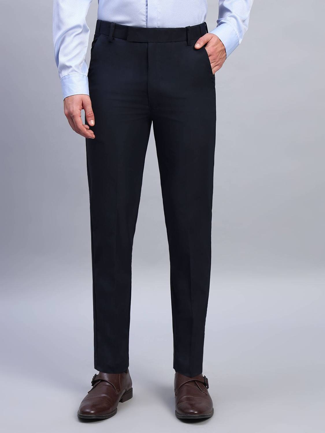 AXNIS Straight Fit Men Light Blue Trousers - Image 1