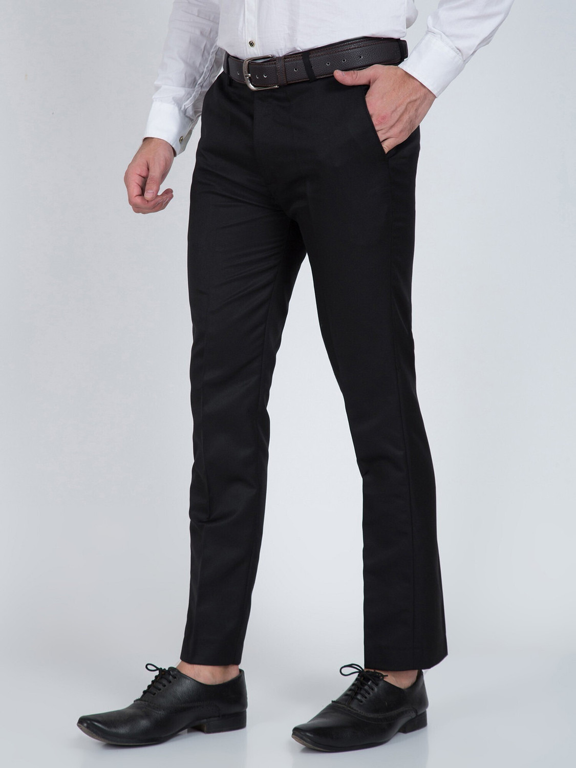 Image of AWOL Regular Fit Men Black Trousers