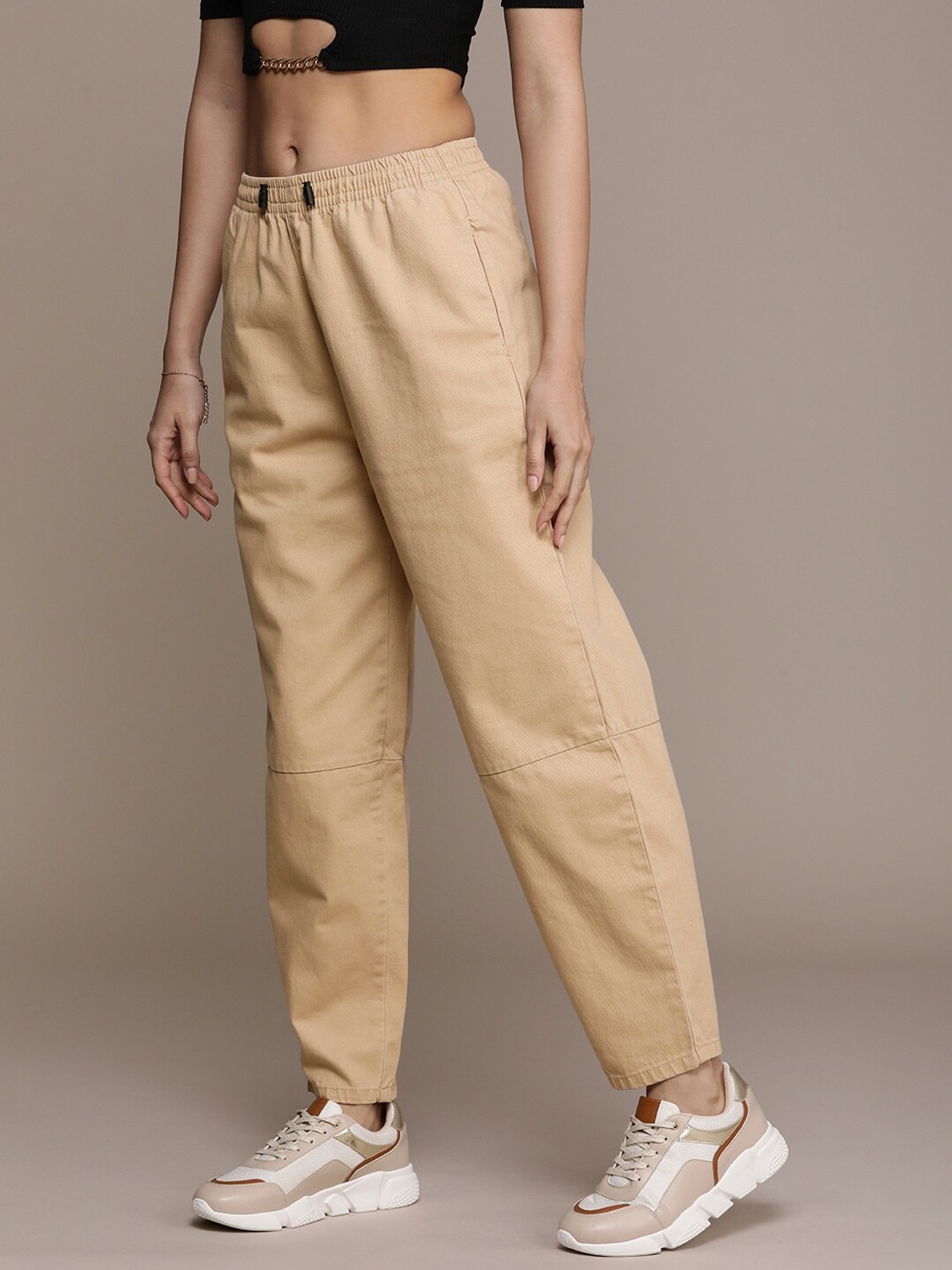 Image of Roadster Regular Fit Women Beige Trousers