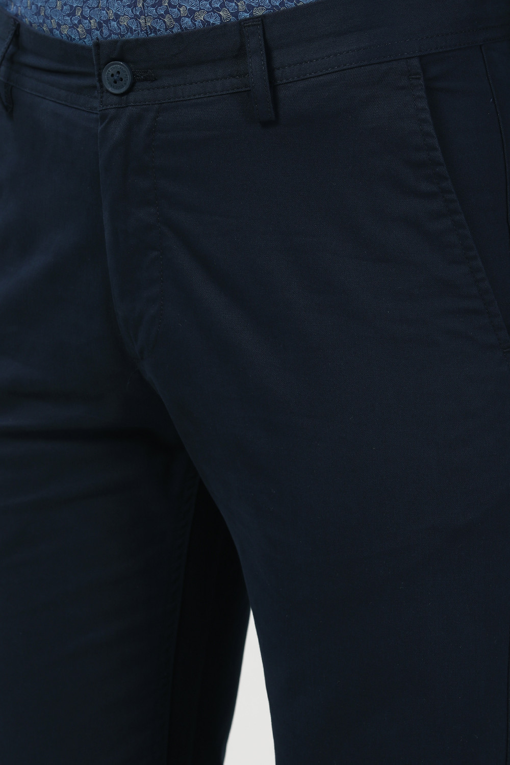 Image of PETER ENGLAND Slim Fit Men Dark Blue Trousers