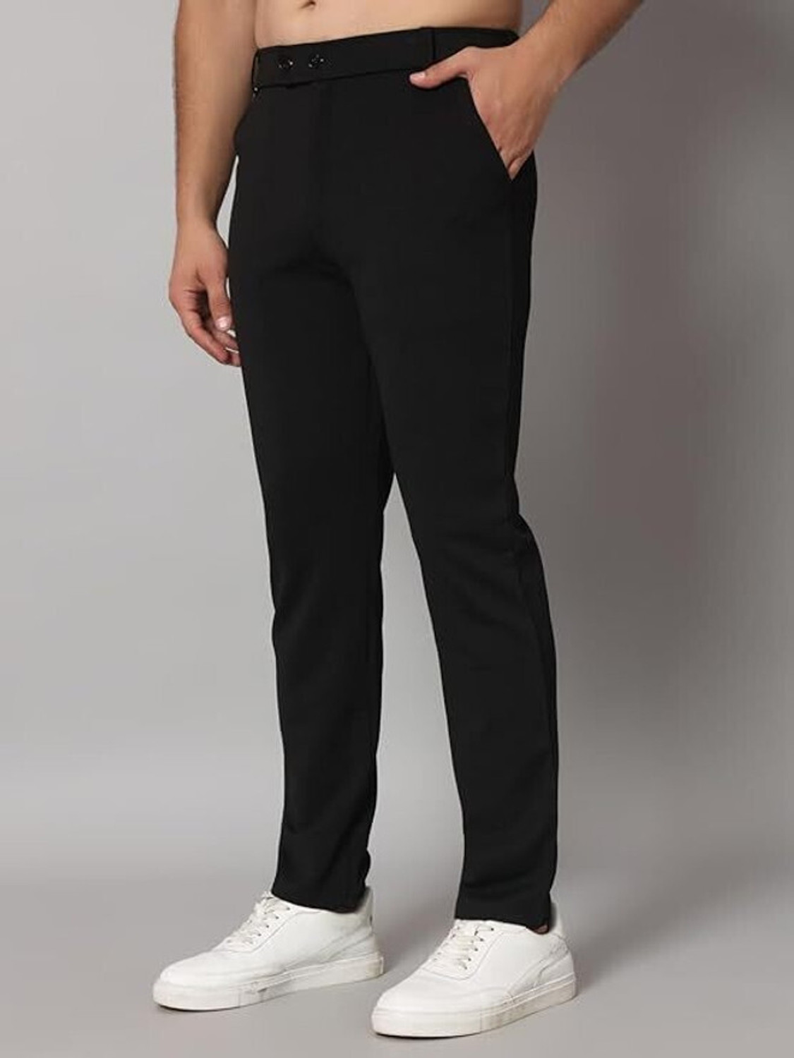 Image of Valley Regular Fit Men Black Trousers
