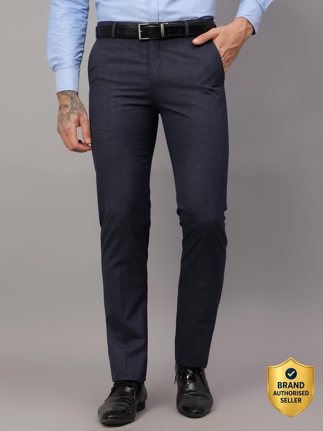 CANTABIL Regular Fit Men Dark Blue Trousers