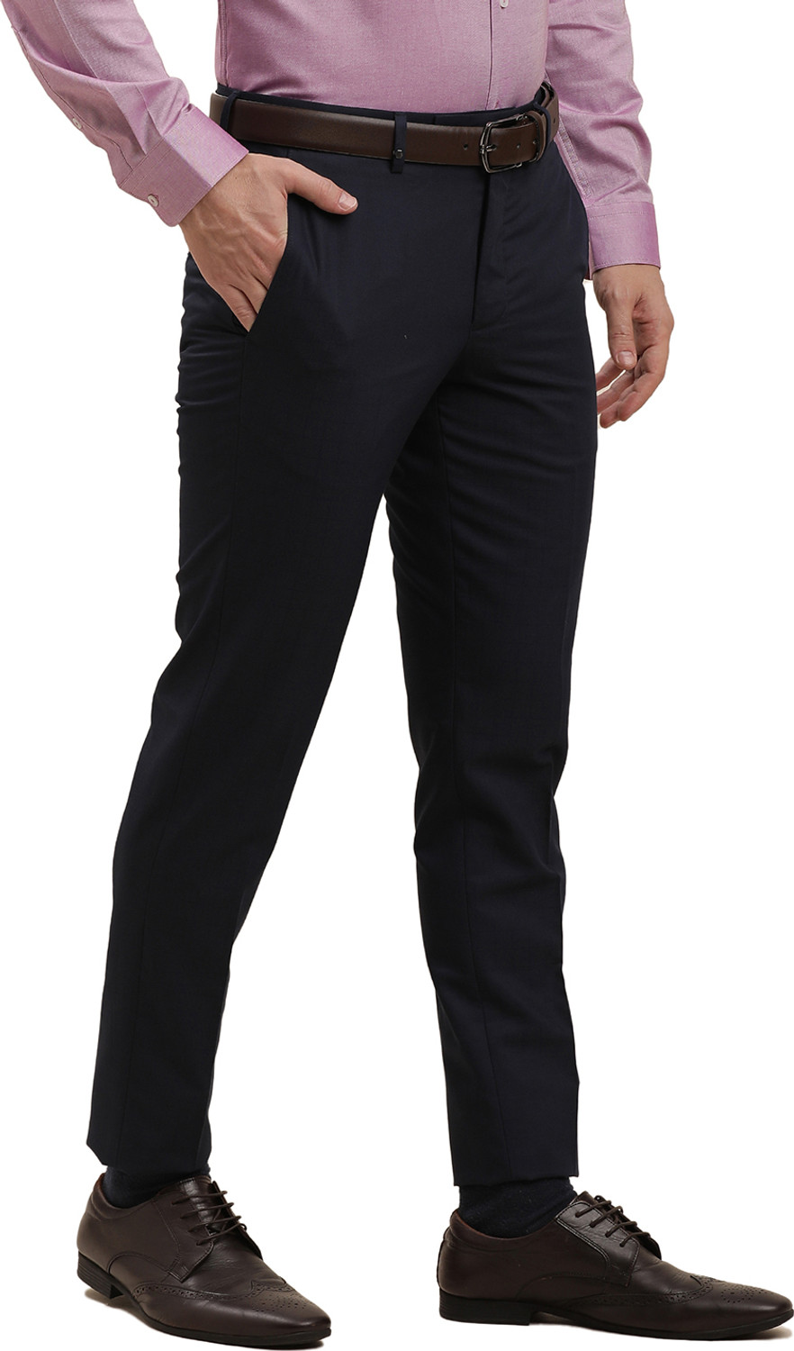 Image of TURTLE Skinny Fit Men Dark Blue Trousers