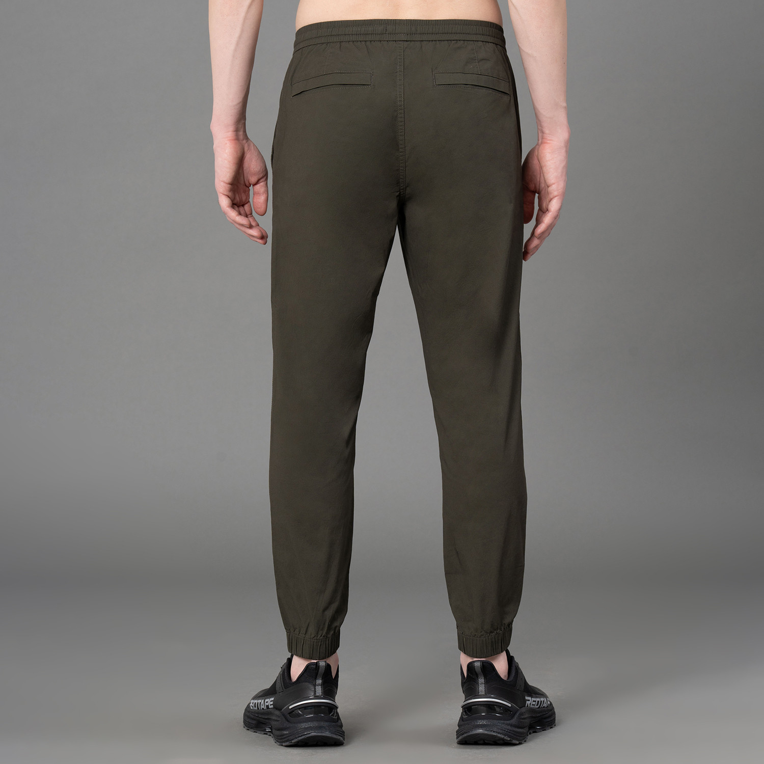 Image of RED TAPE Regular Fit Men Green Trousers