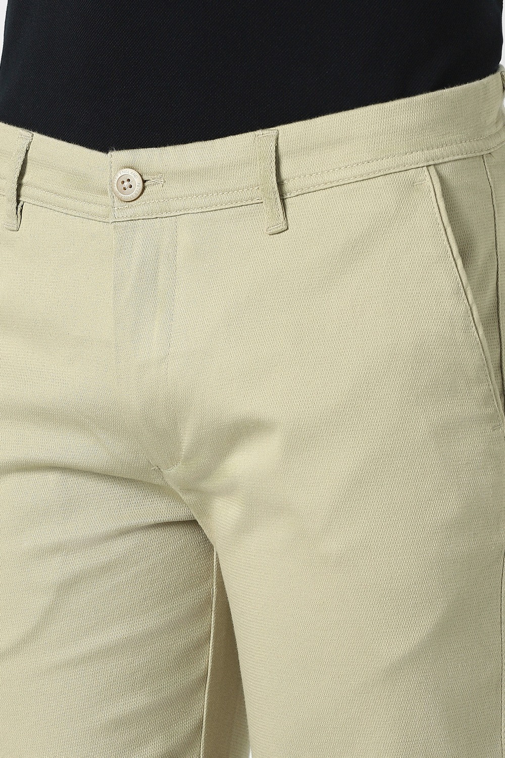 Image of PETER ENGLAND Slim Fit Men Green Trousers
