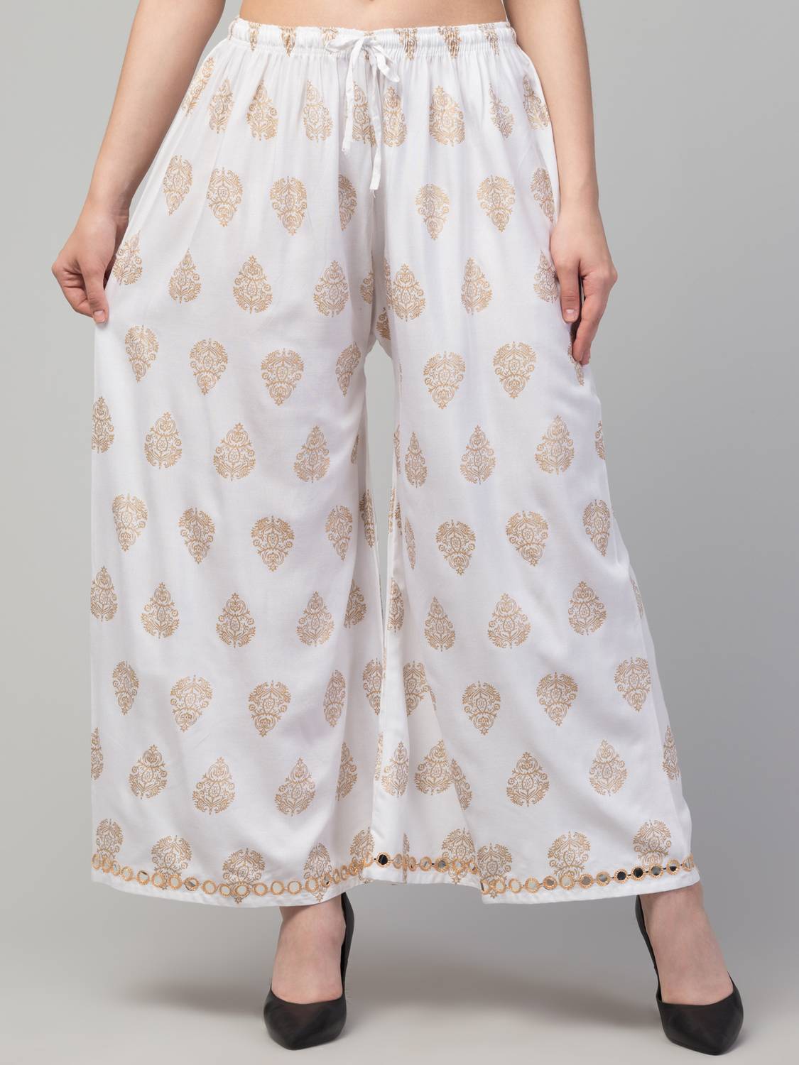 DIAMOND RUBY Relaxed Women White Trousers