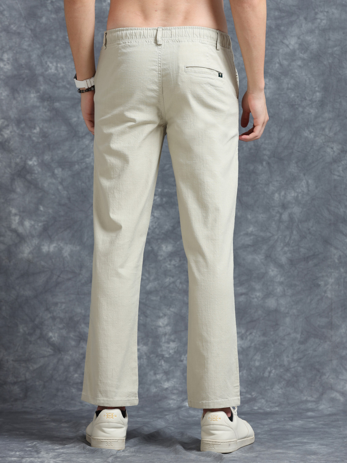 Image of Trumode Relaxed Men Cream Trousers