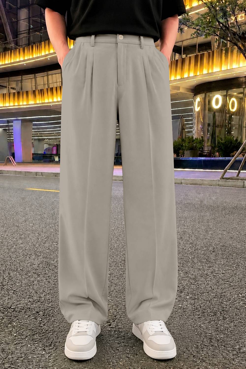 FTX Men Beige Loose Fit Trousers - Image 4