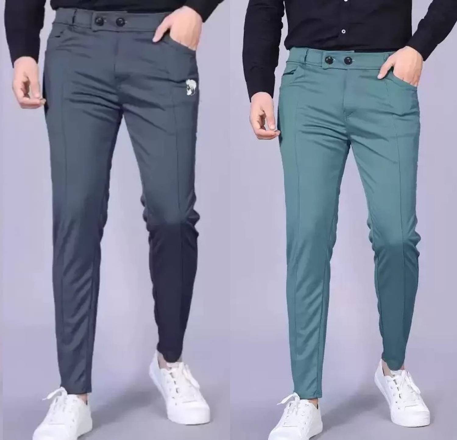 RATHORSONS Men Black Trousers Pack of 3 - Image 3