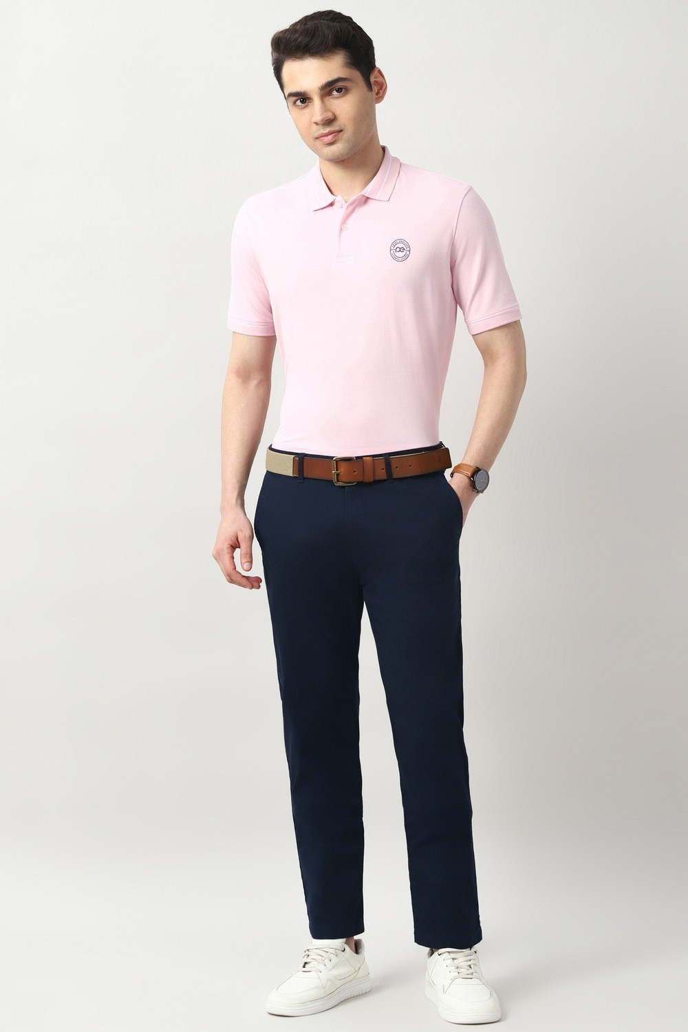Image of PETER ENGLAND Slim Fit Men Dark Blue Trousers