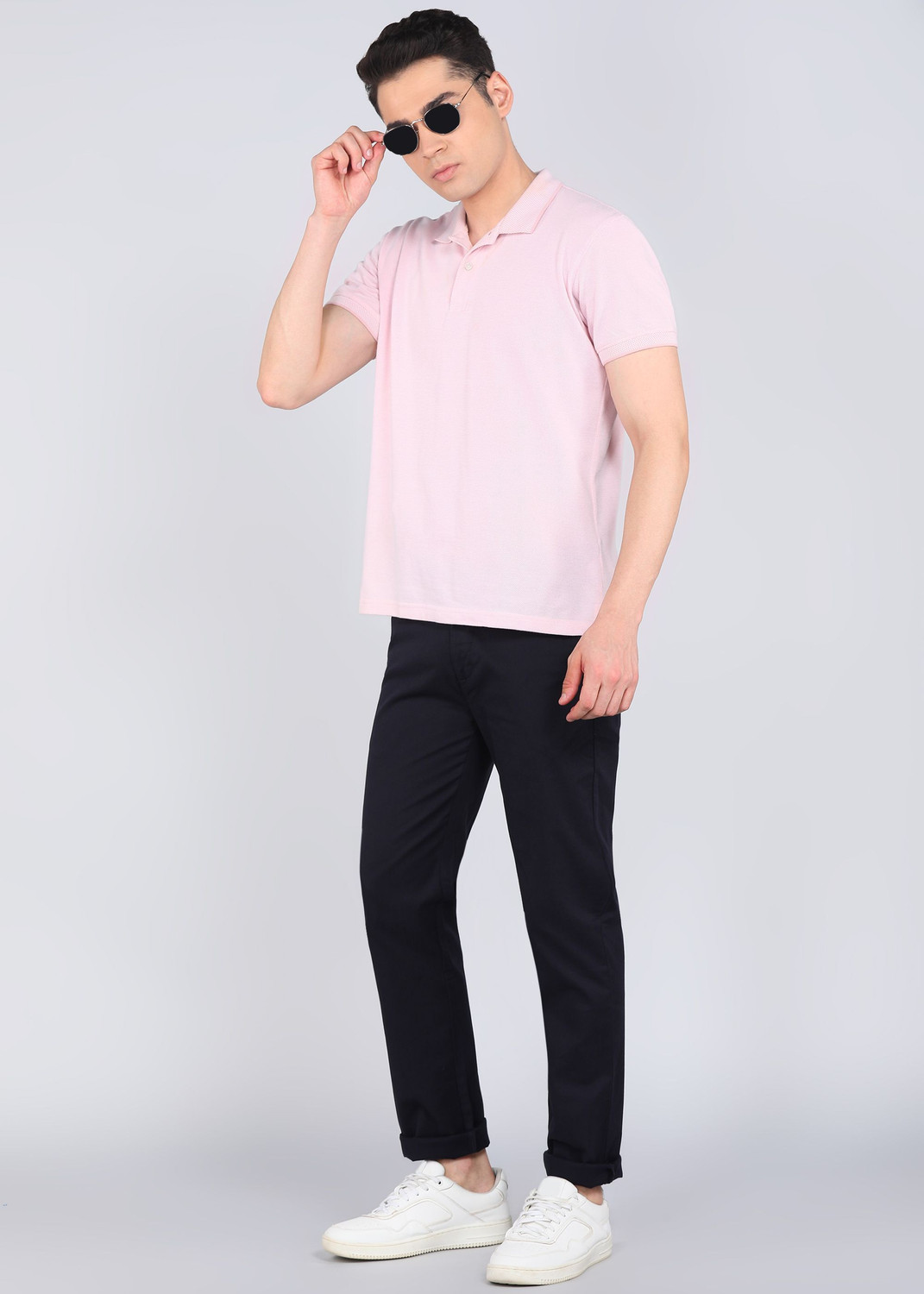 Image of PETER ENGLAND Regular Fit Men Blue Trousers