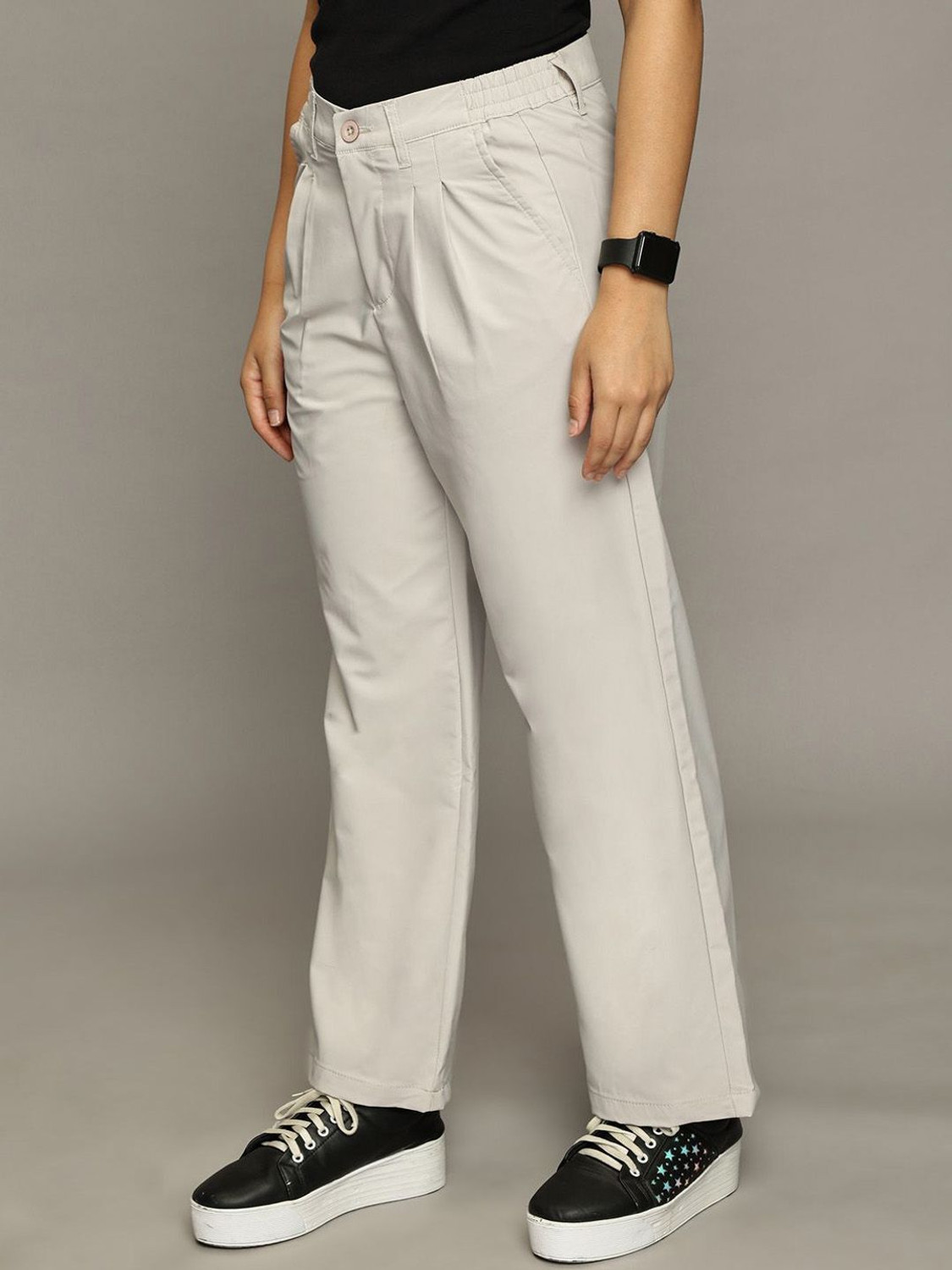 Image of Roadster Regular Fit Men Brown Trousers