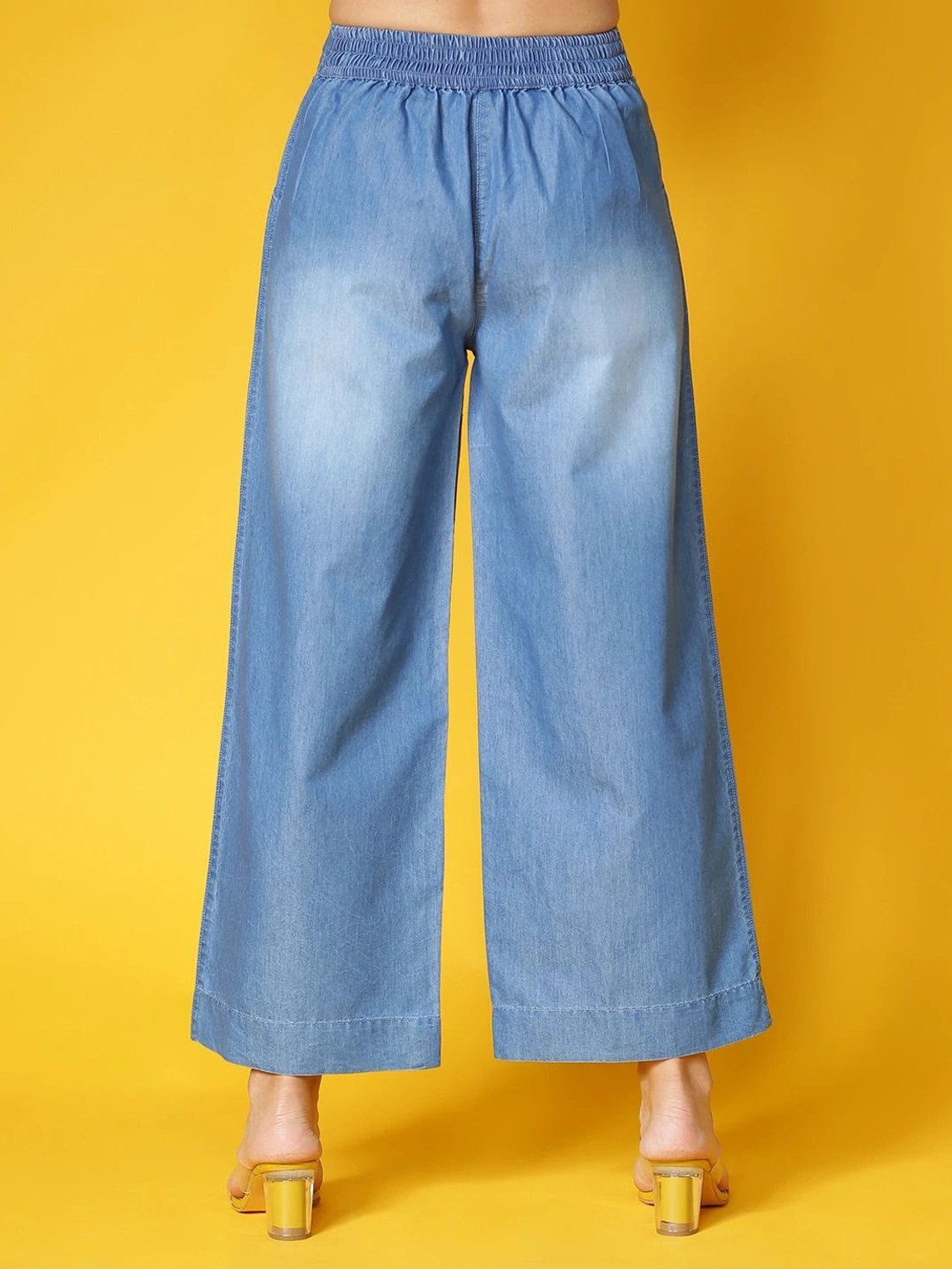 Image of NOVIO Flared Women Blue Trousers