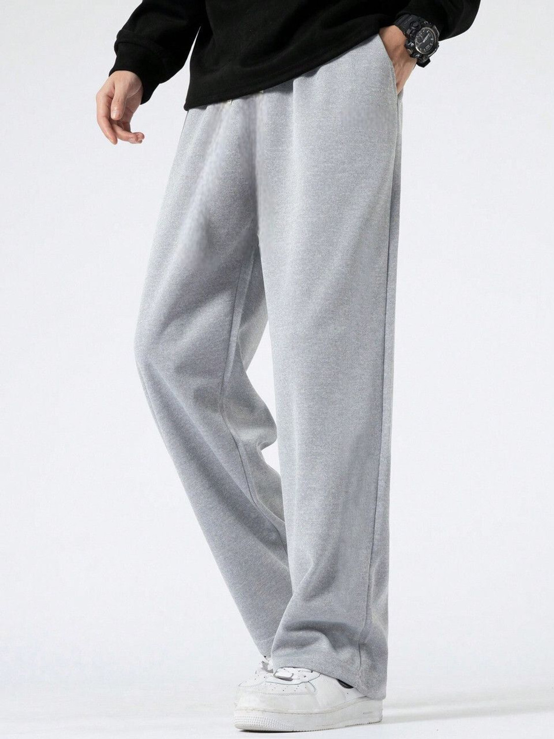 Image of WEVOK WEAR Relaxed Men Grey Trousers