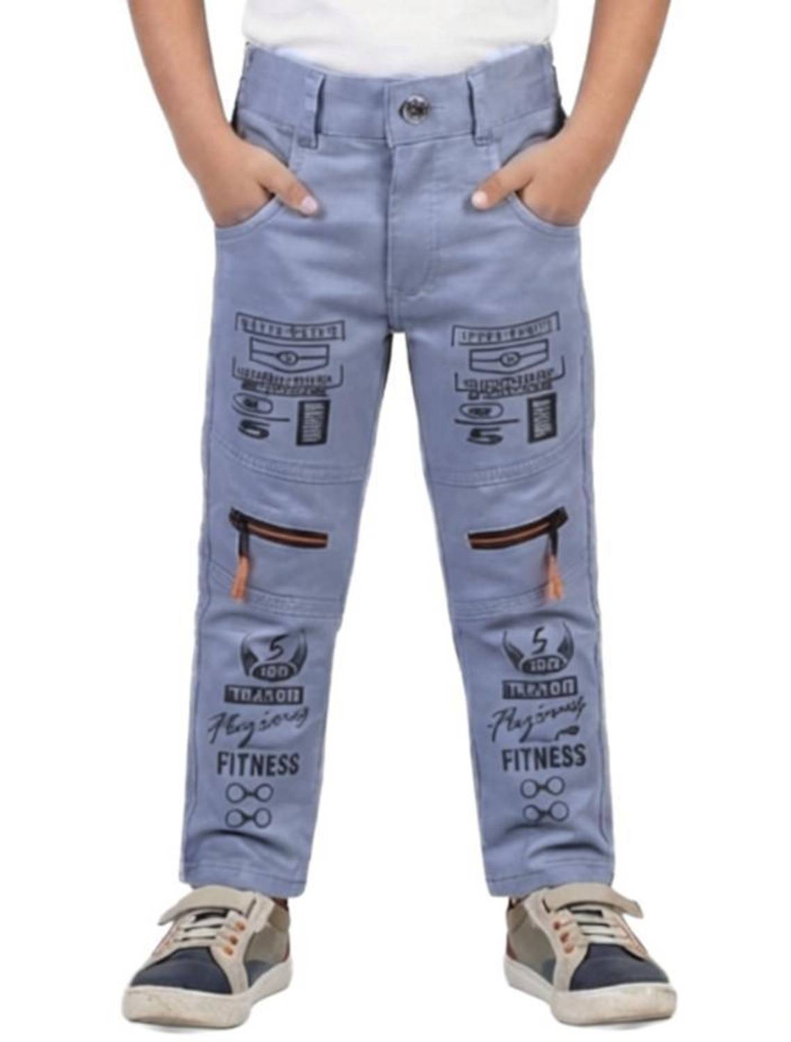 Busted Regular Fit Boys & Girls Light Blue Trousers