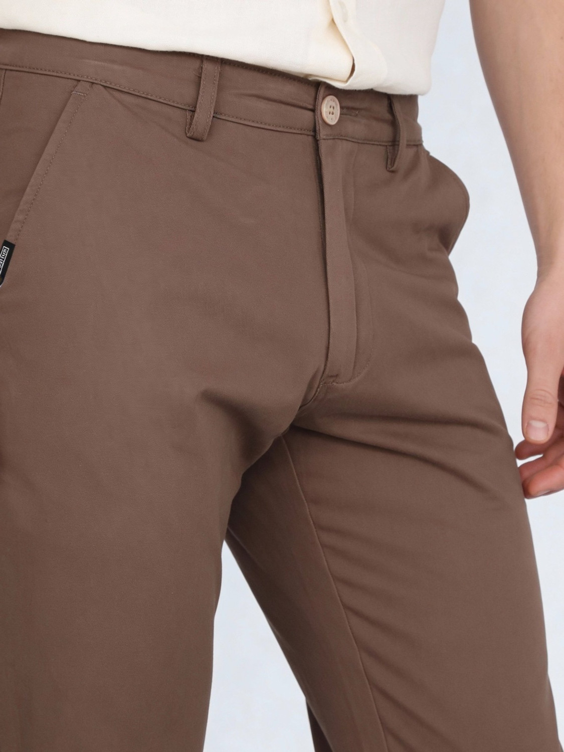 Image of Urbano Fashion Straight Fit Men Brown Trousers