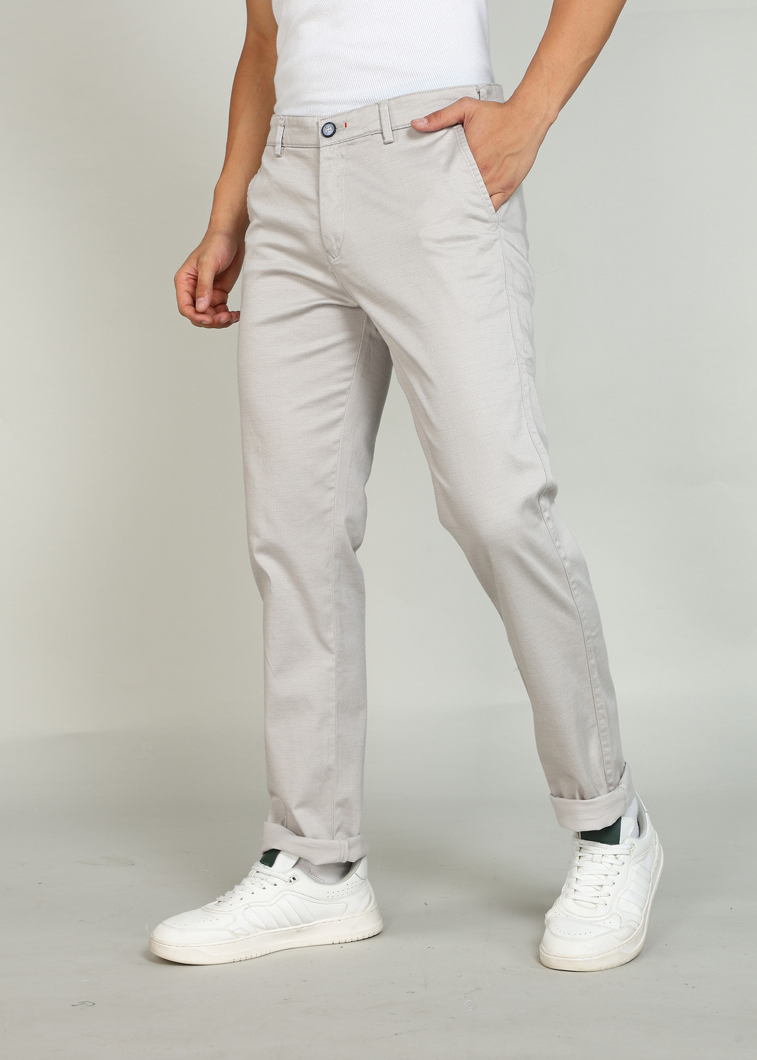 Image of KILLER Slim Fit Men Grey Trousers