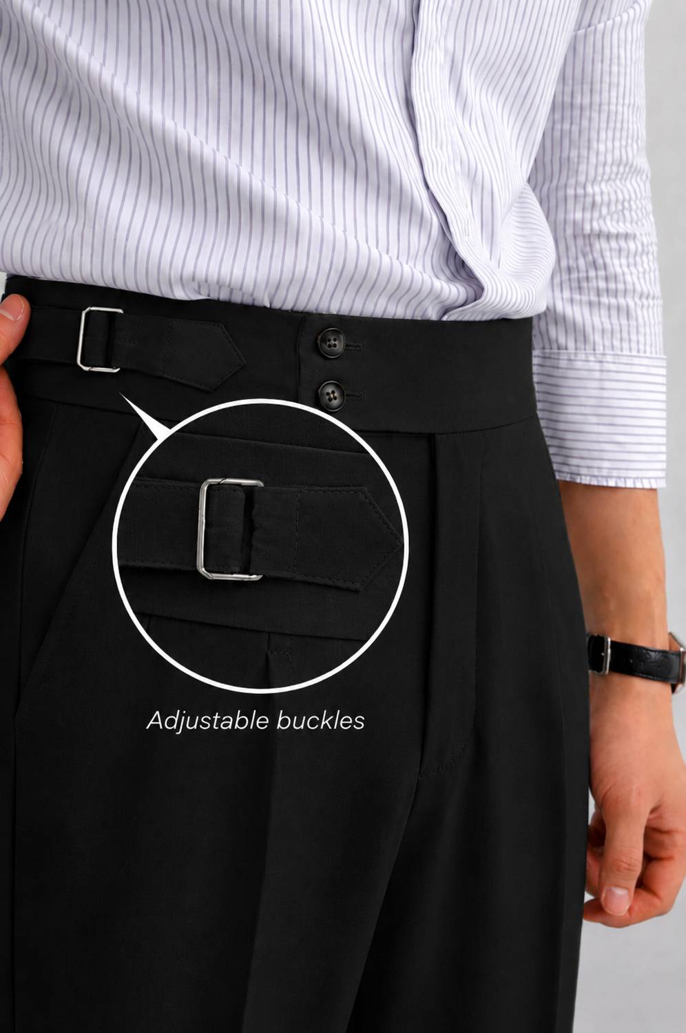 mtwn Straight Fit Men Black Trousers - Image 3