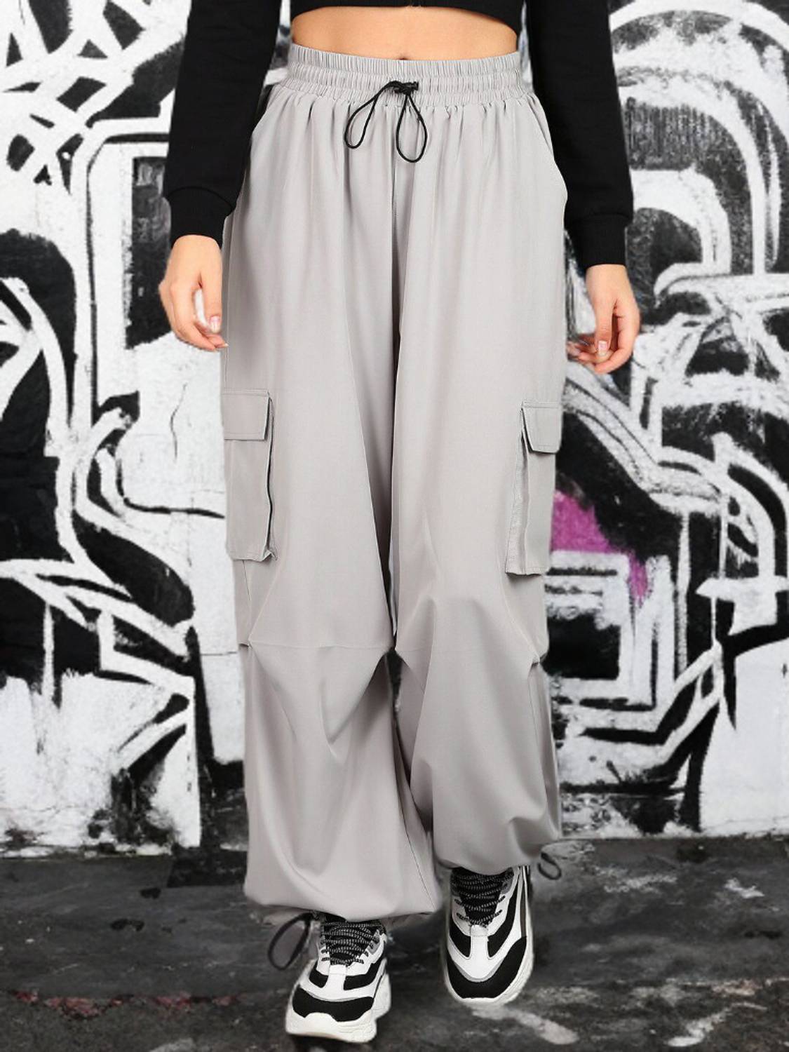 1stLov Regular Fit Women Grey Trousers