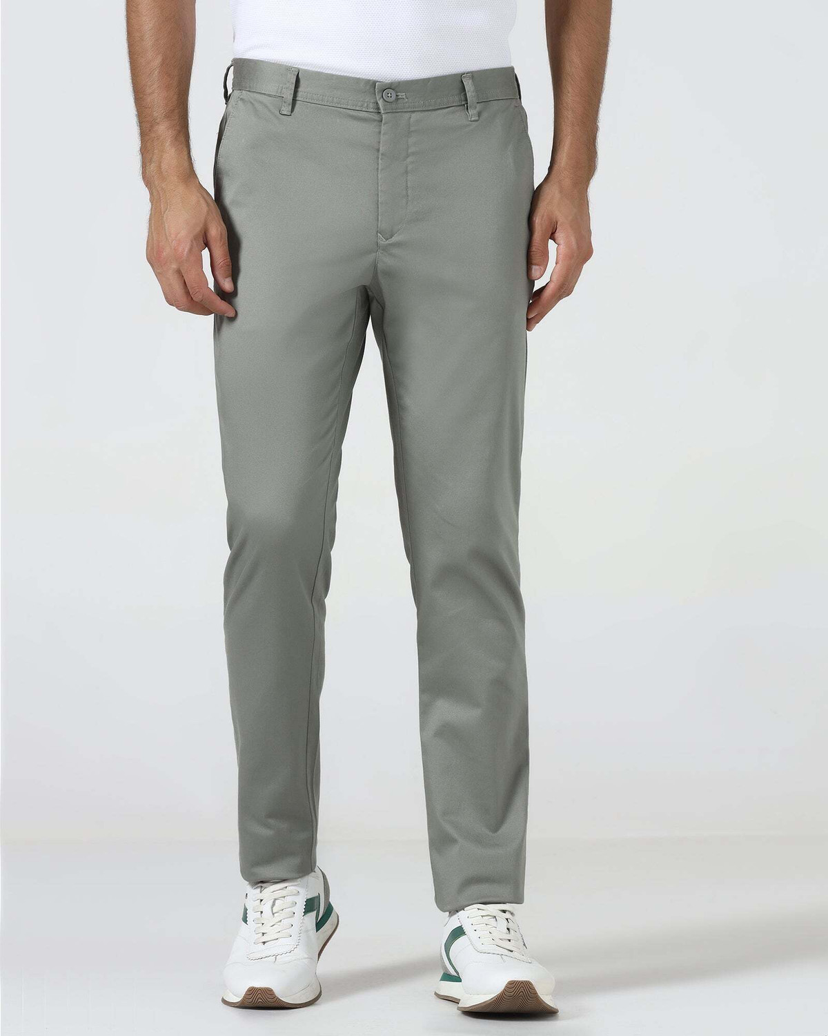 Image of Blackberrys Regular Fit Men Grey Trousers