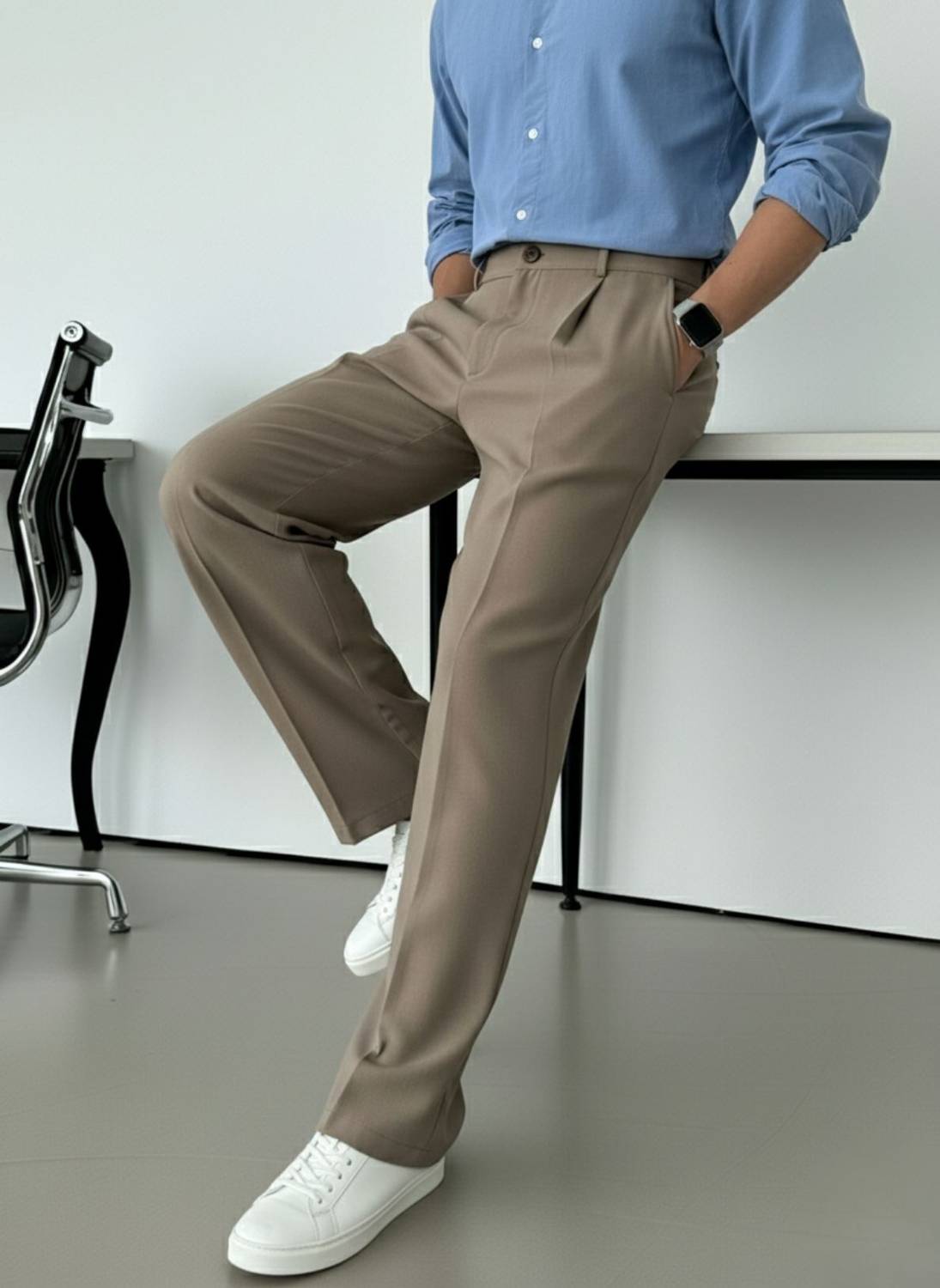 INDICLUB Relaxed Men Brown Trousers - Image 5