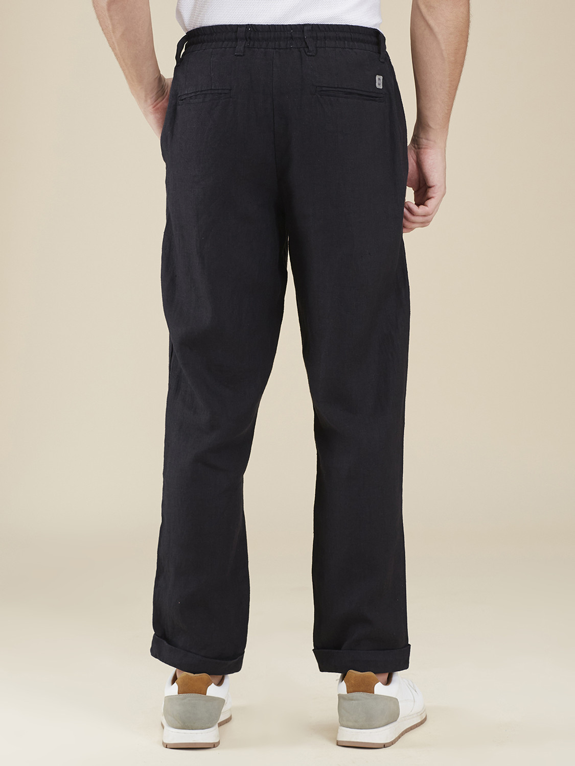 Image of BEING HUMAN Black Regular Fit Joggers For Men By Being Human Clothing Regular Fit Men Black Trousers
