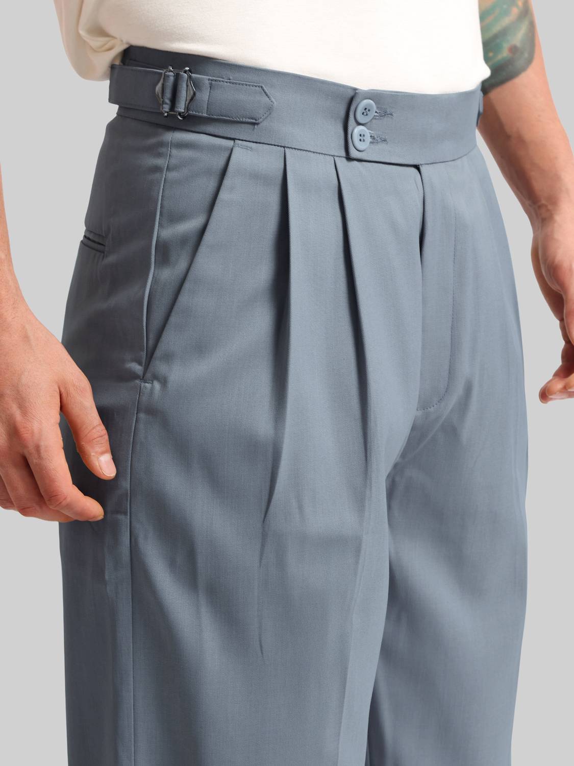 MANIAC Comfort Fit Men Grey Trousers - Image 2