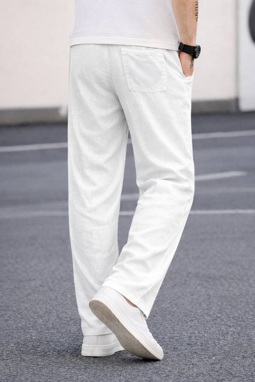 MOTREX Slim Fit Men White Trousers - Image 2