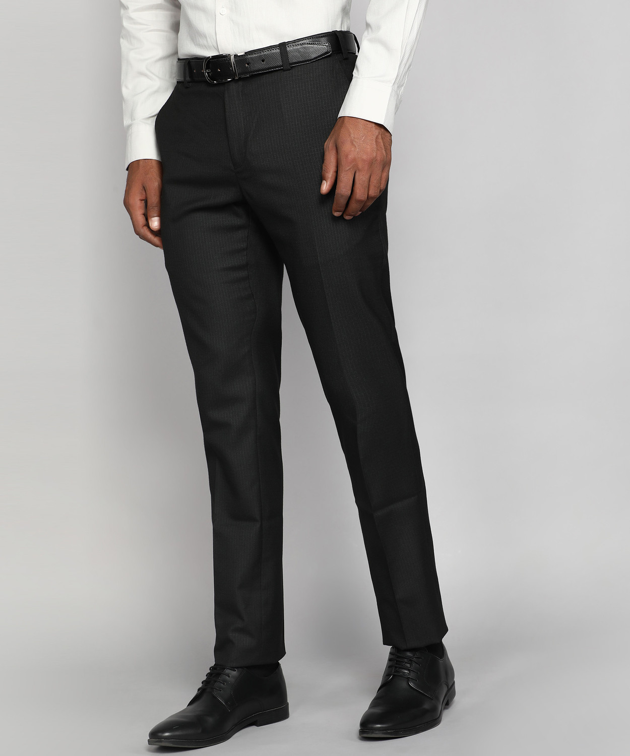 Image of Raymond Slim Fit Men Black Trousers