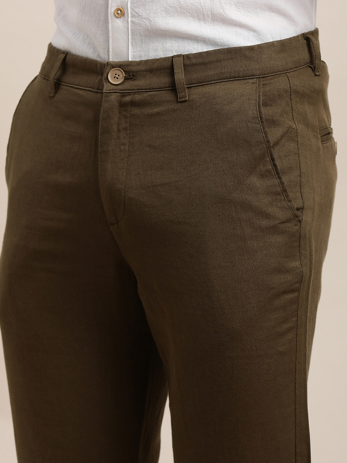 Image of TURTLE Slim Fit Men Brown Trousers