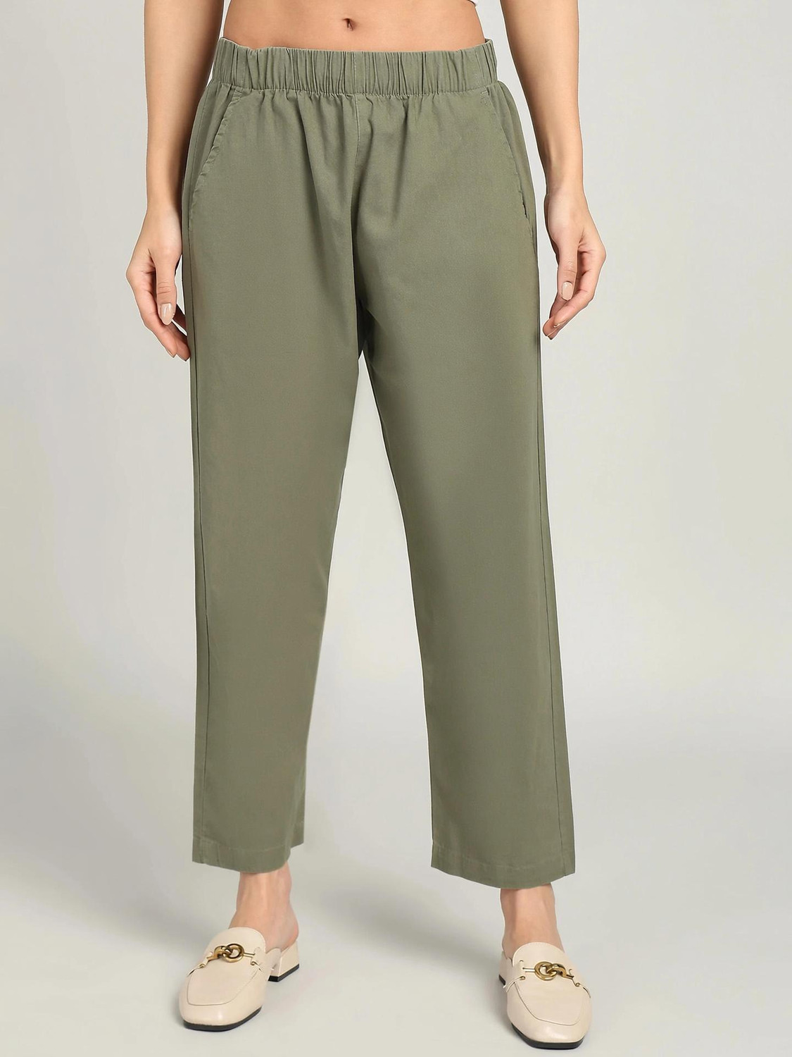 Image of Alan Jones Relaxed Women Dark Green Trousers