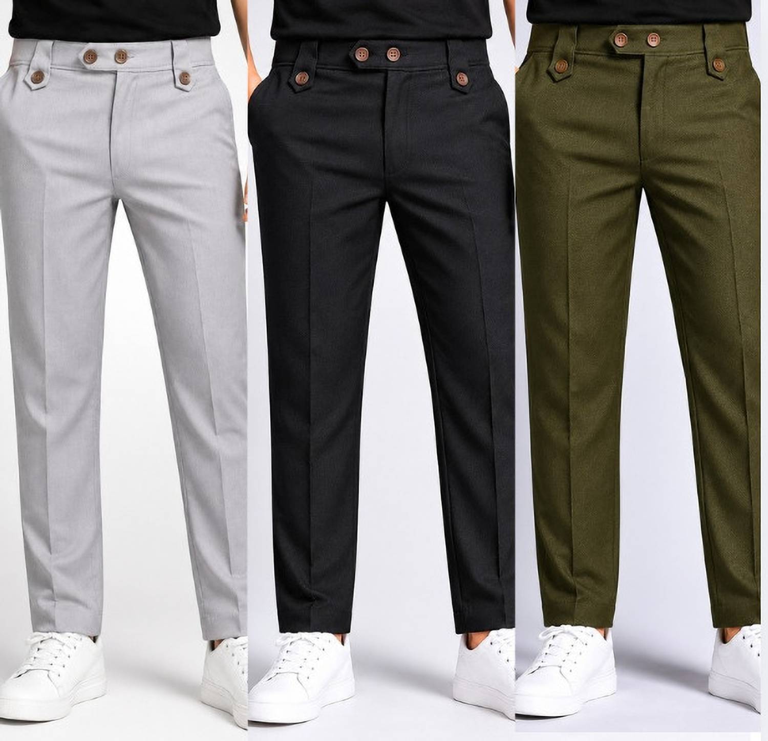 VIZZGO Multicolor Men Trousers Pack of 3 - Image 1