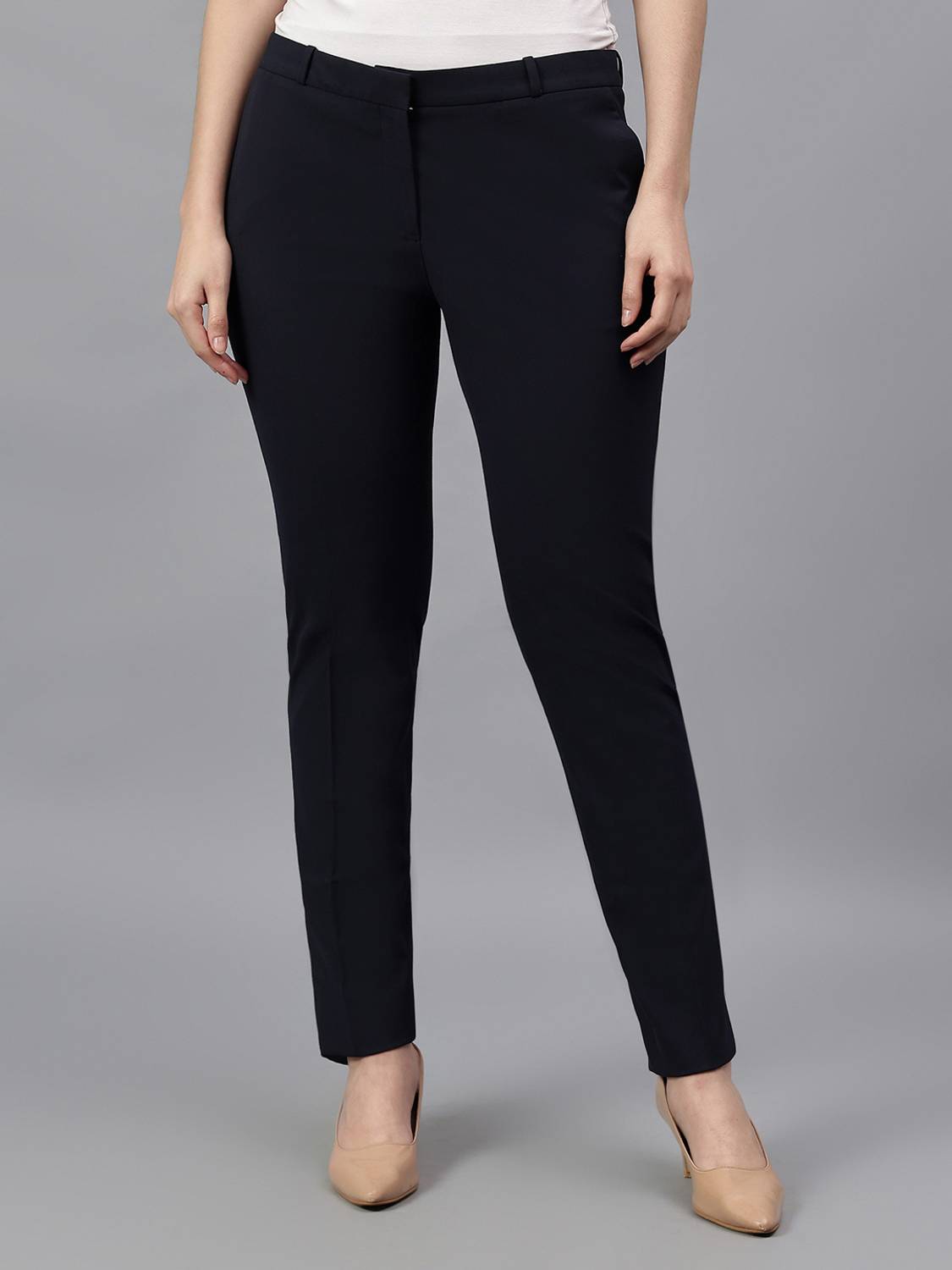 CANTABIL Regular Fit Women Dark Blue Trousers