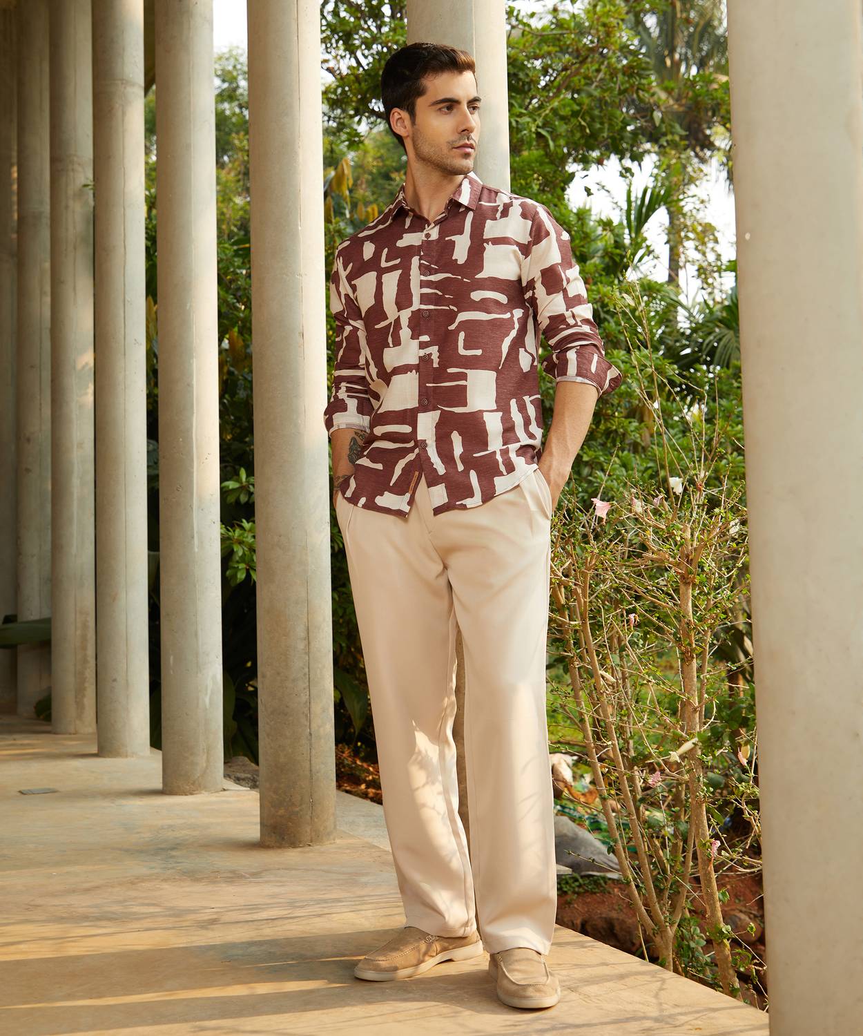 CAHOOT Regular Fit Men Beige Trousers - Image 5