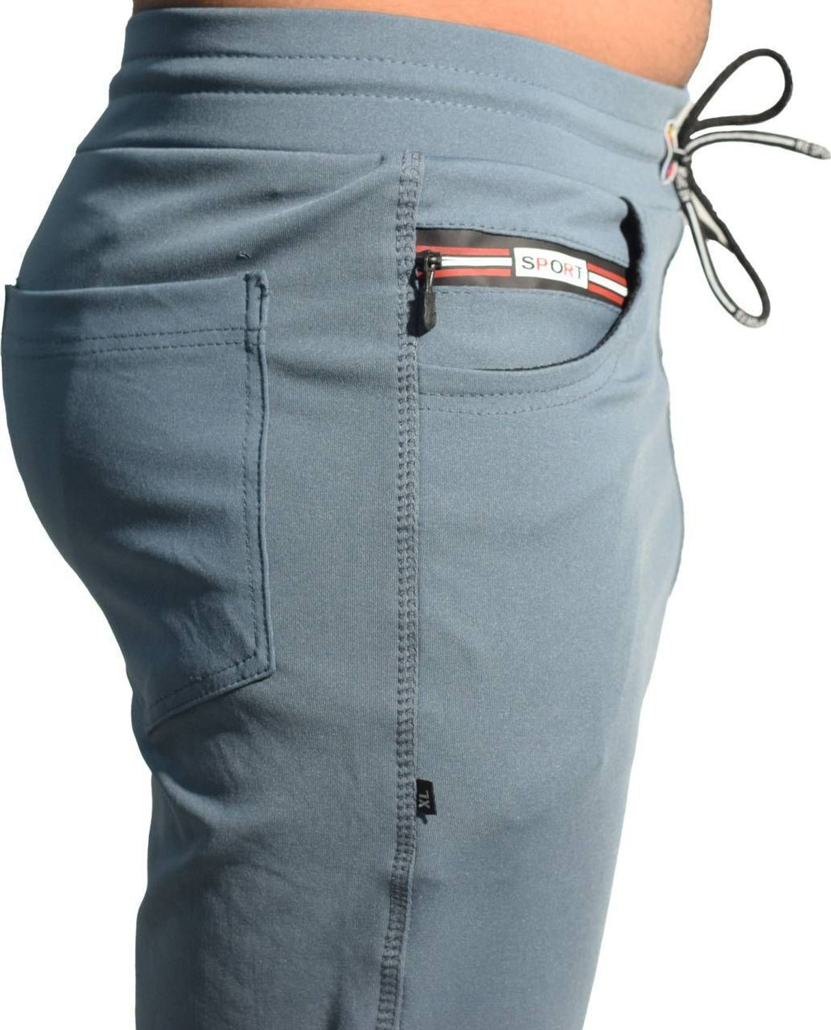 Image of Yasir tracks Slim Fit Men Black, Light Blue Trousers