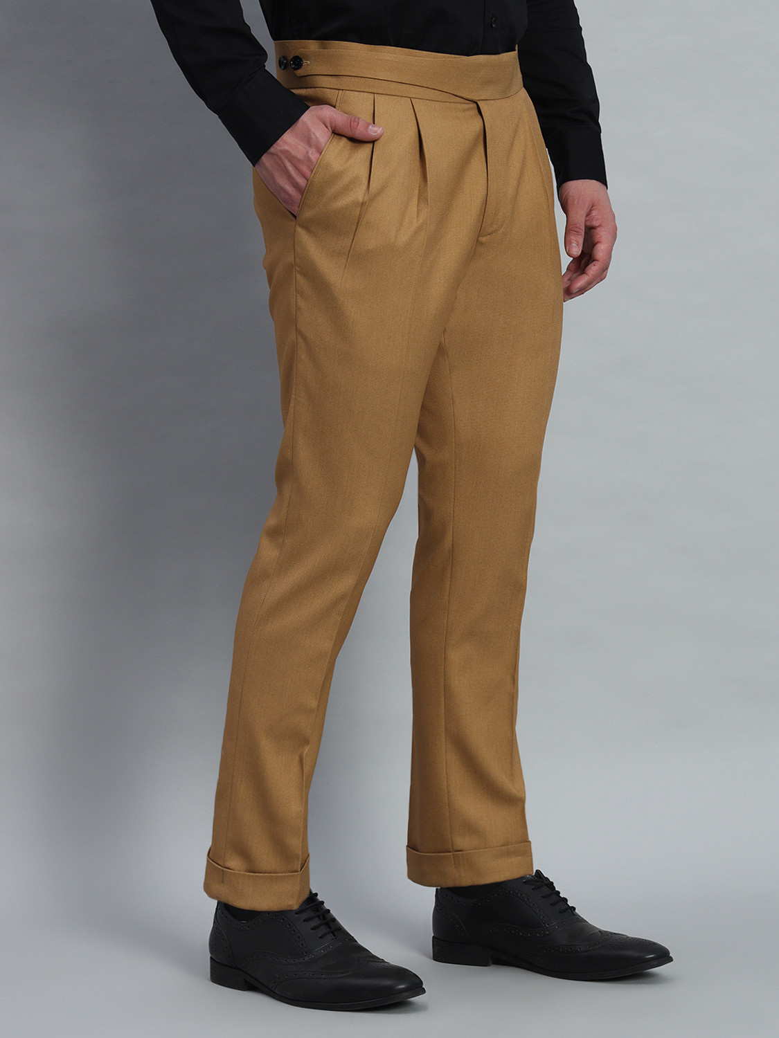 Image of FASHIONEMPIRE Regular Fit Men Brown Trousers