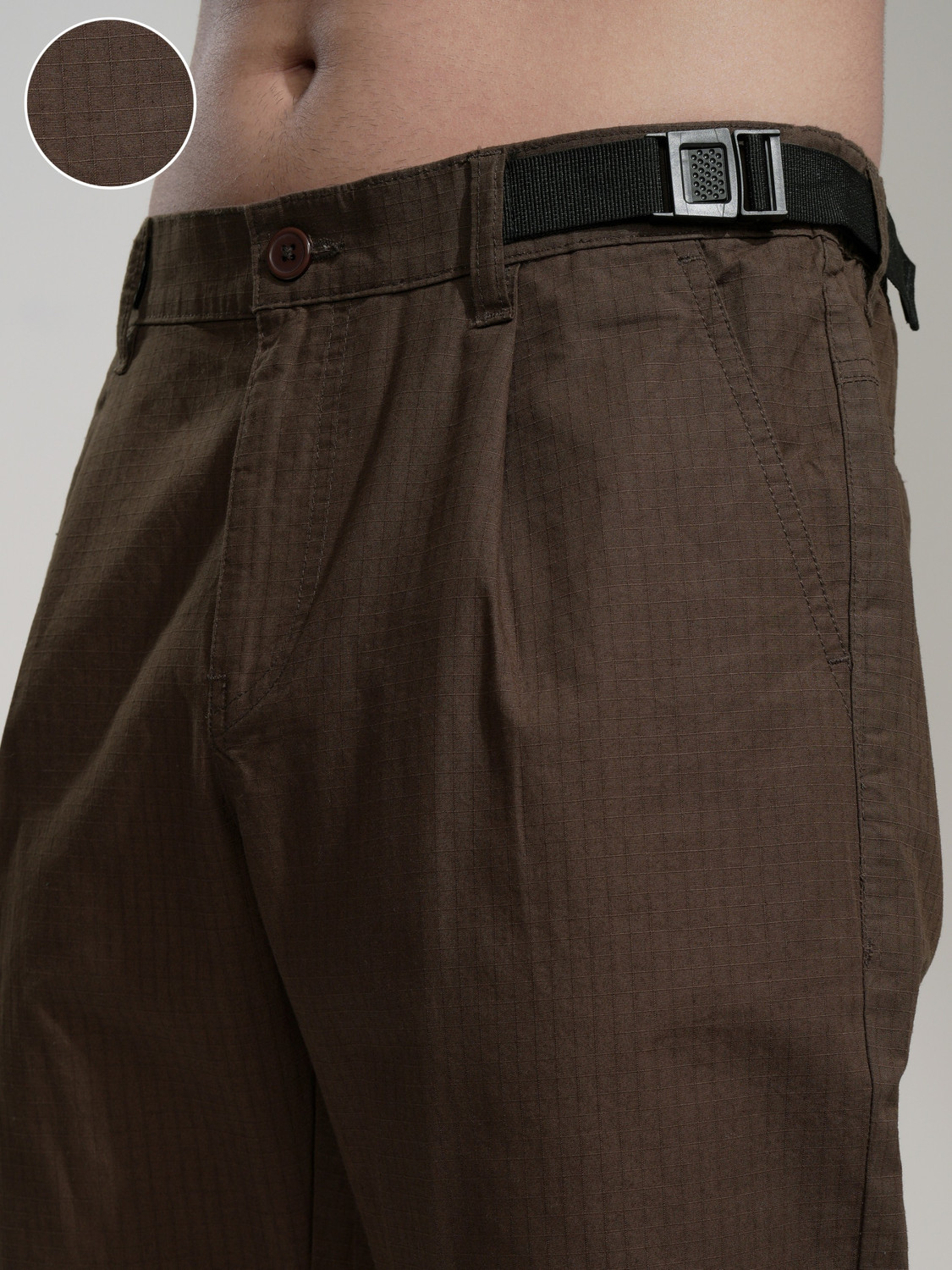 Image of HIGHLANDER Straight Fit Men Brown Trousers