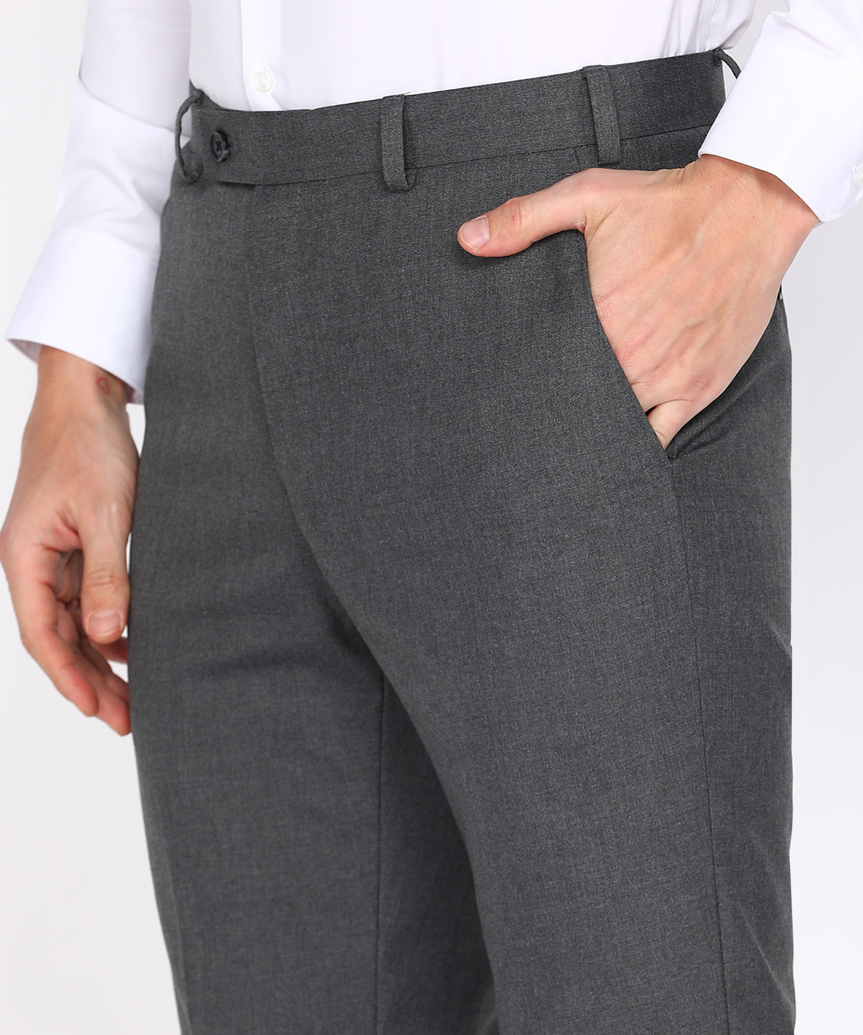 Image of PARK AVENUE Regular Fit Men Grey Trousers