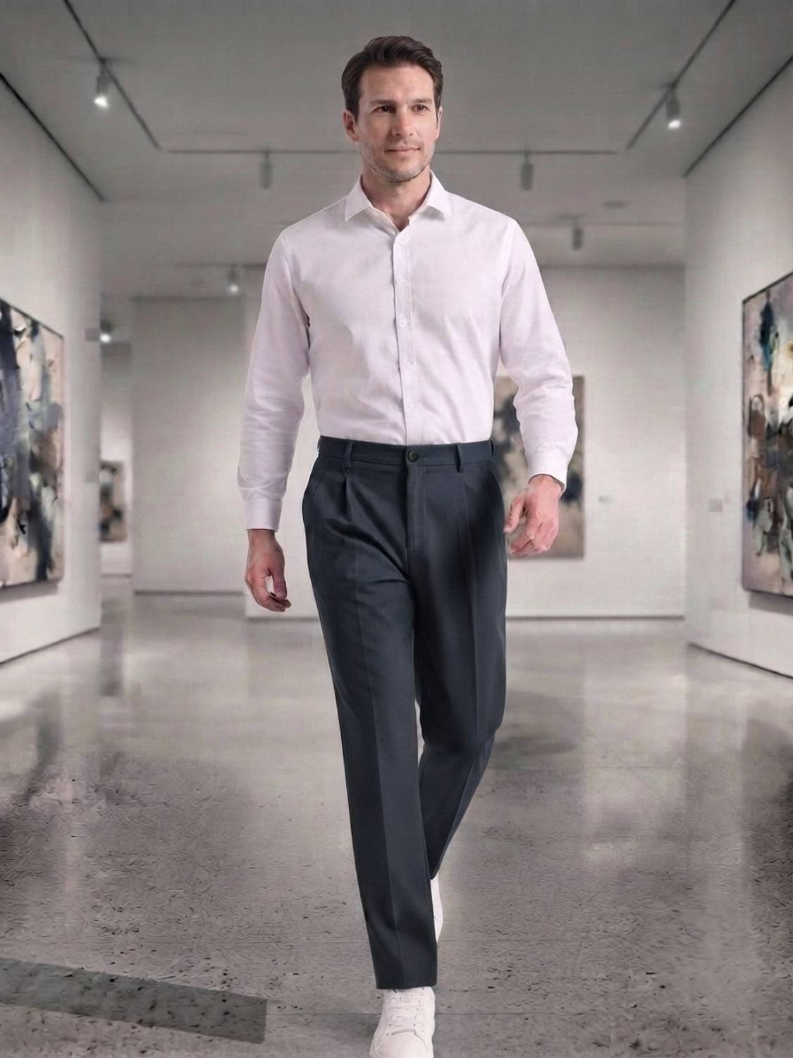 INDICLUB Loose Fit Men Grey Trousers - Image 4