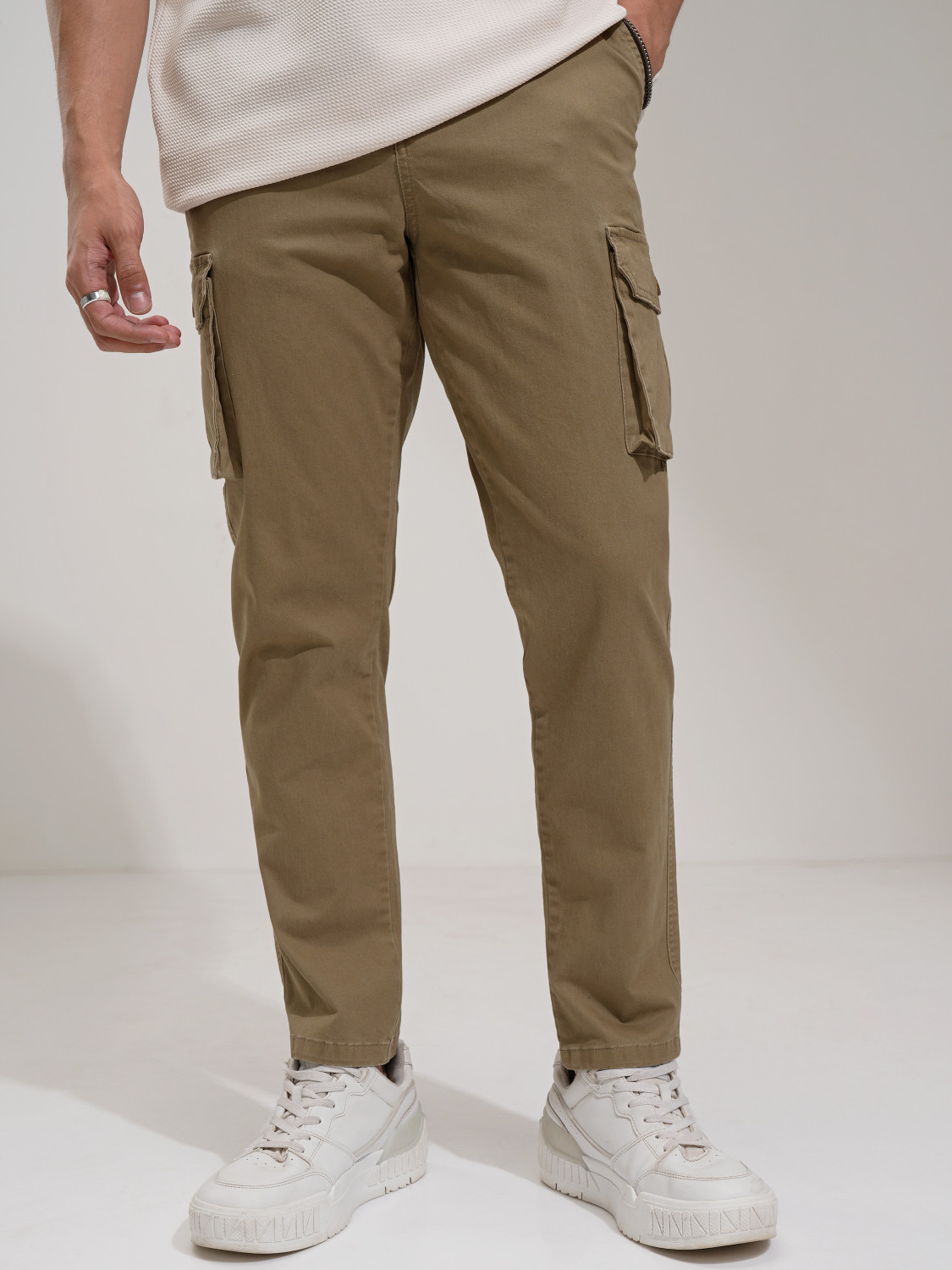 Image of HIGHLANDER Regular Fit Men Brown Trousers