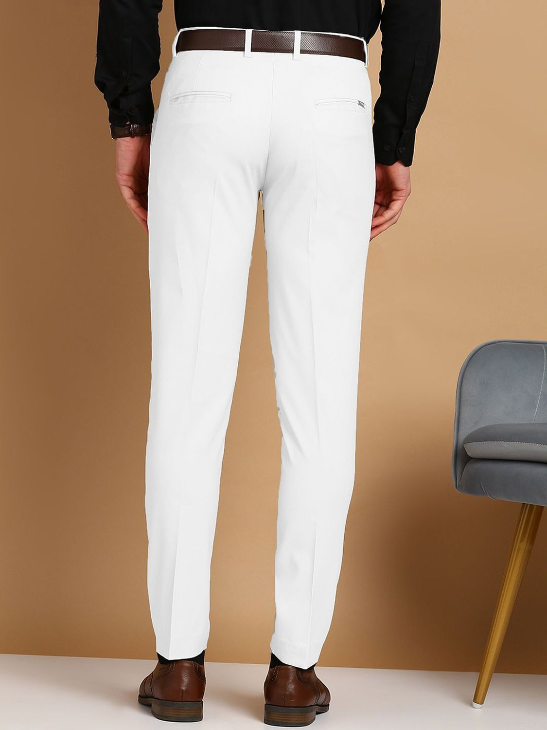 Image of CrayLyf Clothing Co. Regular Fit Men White Trousers