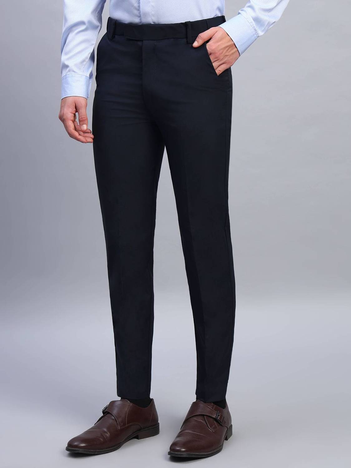 AXNIS Straight Fit Men Light Blue Trousers - Image 5