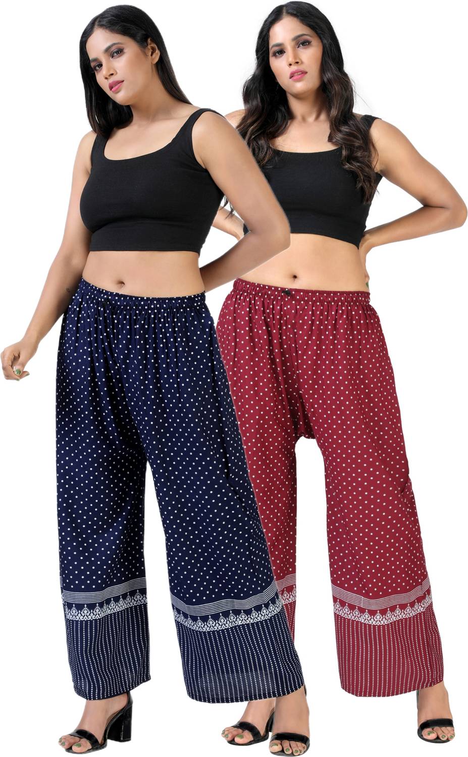 4K FASHION Relaxed Women Blue, Maroon Trousers