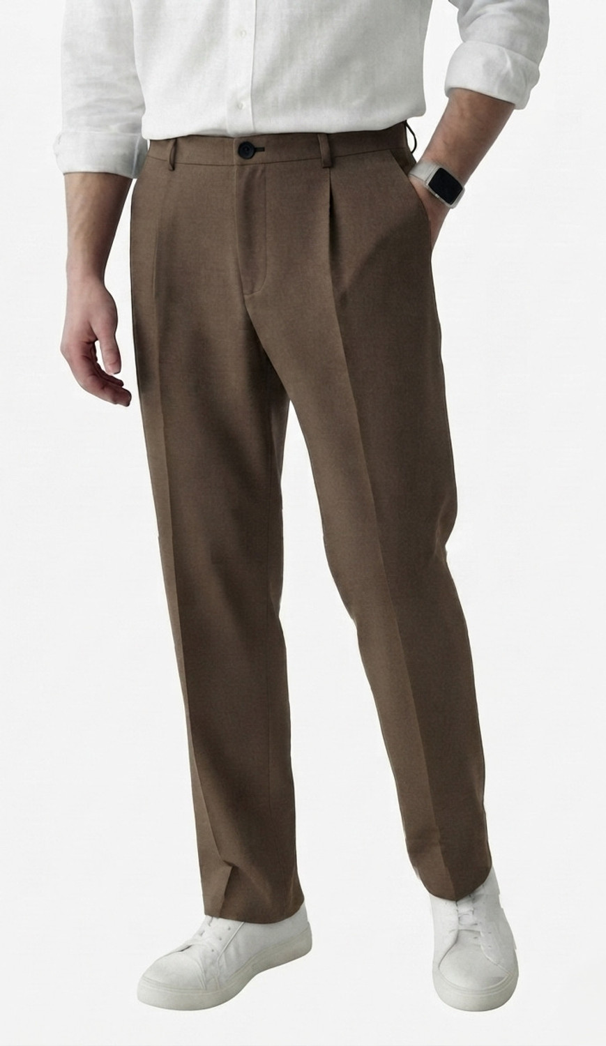 Image of INDICLUB Relaxed Men Brown Trousers