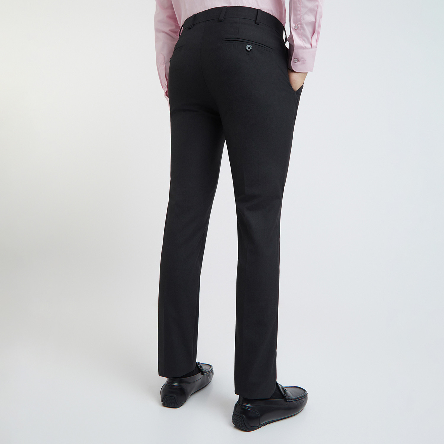 Image of Raymond Slim Fit Men Black Trousers