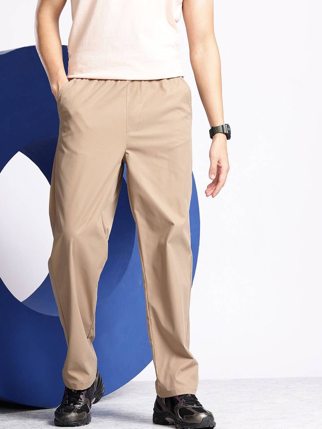 AEROPOSTALE Straight Fit Men Beige Trousers