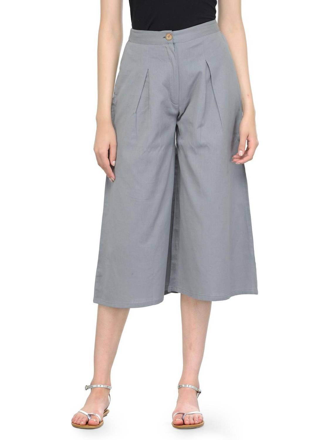 BITTERLIME Regular Fit Women Grey Trousers